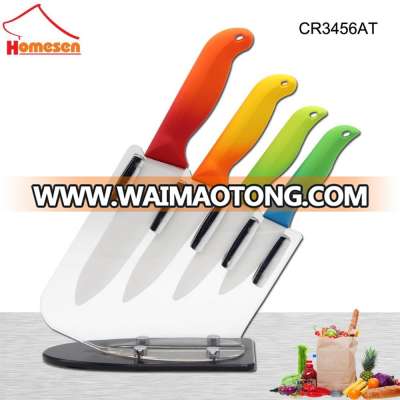 Homesen wholesale 5 pcs colored handle white blade kitchen zirconia ceramic knife, ceramic knife set